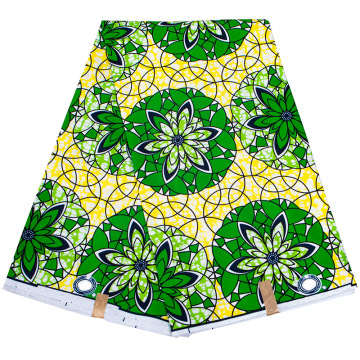 Factory Wholesale: Green Flower African Wax Fabric - Polyester Printing African Fabric