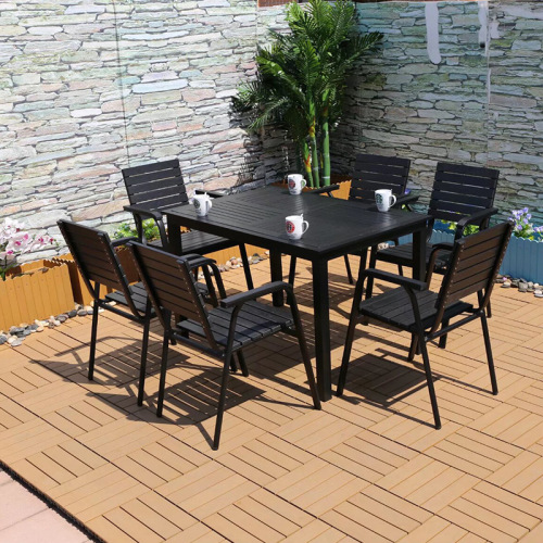 Outdoor Furniture Set Aluminum Alloy Plastic Wood Outdoor Dining Set Factory