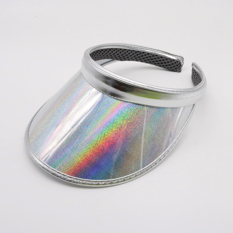 silver plastic visor hat