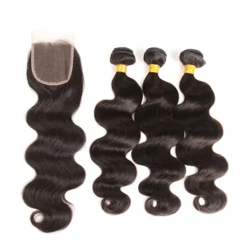 Best quality brazilian virgin human hair bundles with closure,3 bundles of brazilian hair with closure