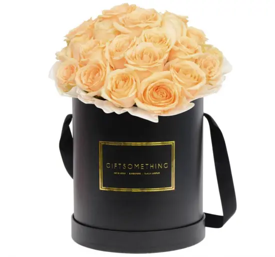 Luxury Matte Black Flower Box with Handle