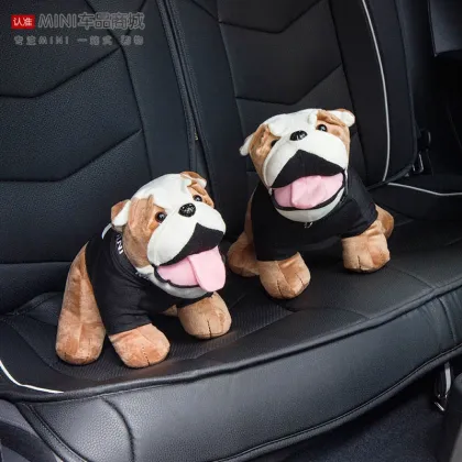 Brand New Fashion Cool decoration lovely Bulldog Style Plush Toy Mini Cooper Car Interior Accessories
