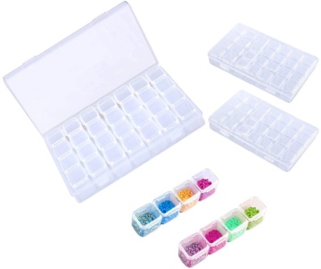 28 Grids Plastic PP Material Transparent Craft Organizer Bead Container Storage box for Sewing Crafting and DIY