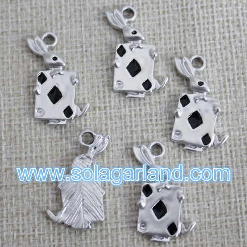 15 * 26MM carte à jouer Breloques métal huile Driping pendentifs pour collier Decor