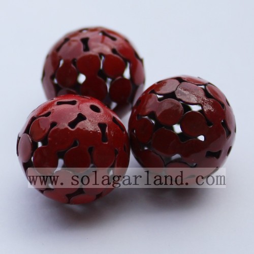 Round Metal Carved Hollow Spacer Charms Beads For Jewelry Making