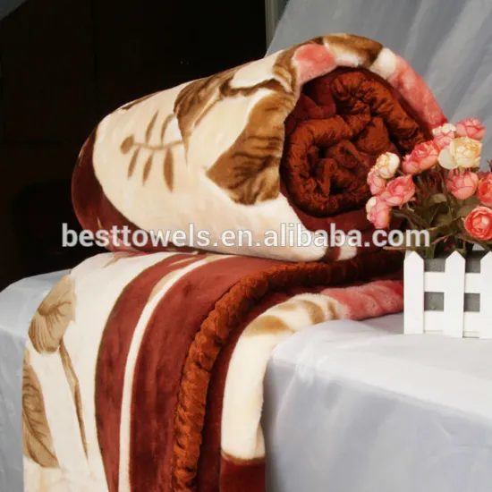 100% polyester luxury korea style raschel blanket