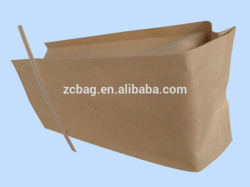 tin tie Kraft aluminium foil coffee bean one way valve Middle seal gusset packaging bags
