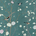 Blue-gray moisture-proof hand-painted wallpaper