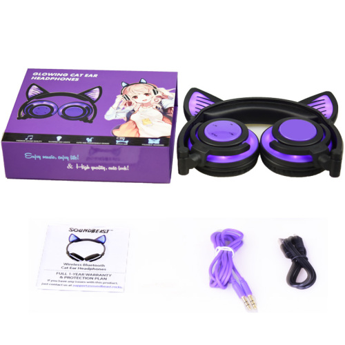 Headset Nirkabel Bluetooth Headphone Telinga Kucing