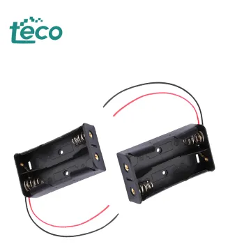 Plastic Battery Storage Case: 2 x 18650 Battery Holder with Leads