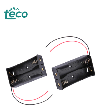 Plastic Battery Storage Case: 2 x 18650 Battery Holder with Leads