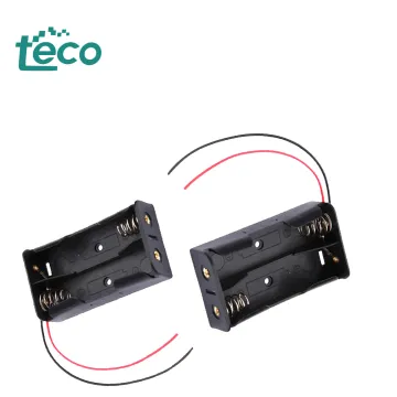 Plastic Battery Storage Case: 2 x 18650 Battery Holder with Leads