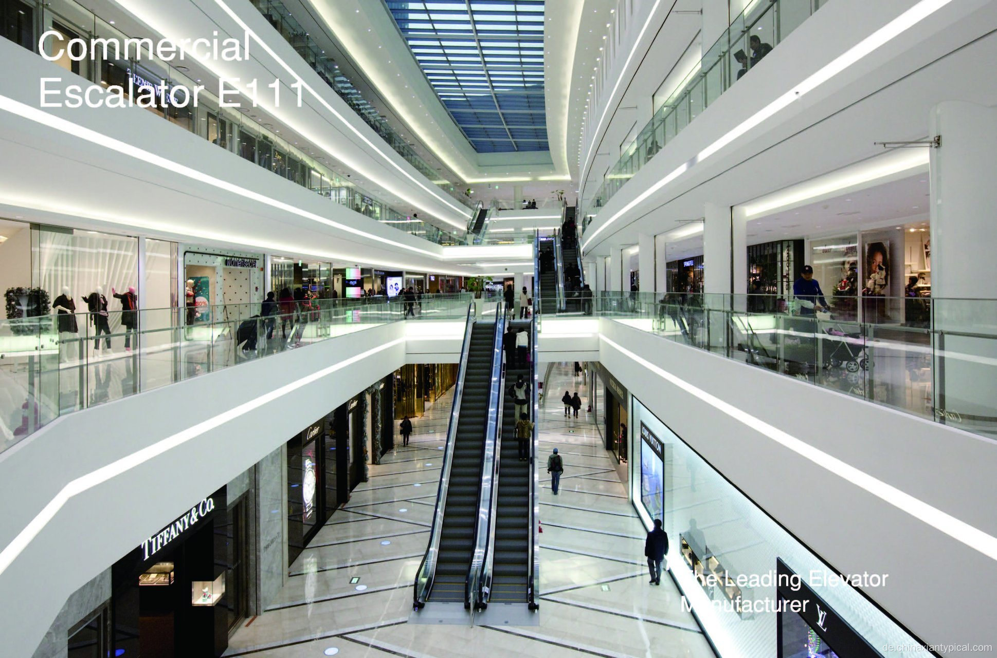 0,5 m / s Rolltreppe für Einkaufszentren von guter Qualität