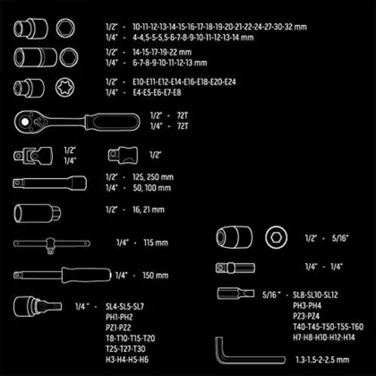 Viktec Masters Multifunctional Wrench Socket Set