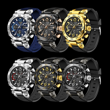 LIGE FB0033 Fashion LCD Double Display Wristwatch