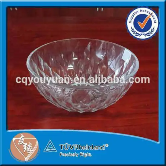 High grade customised stylish round decorative glass fruit bowl