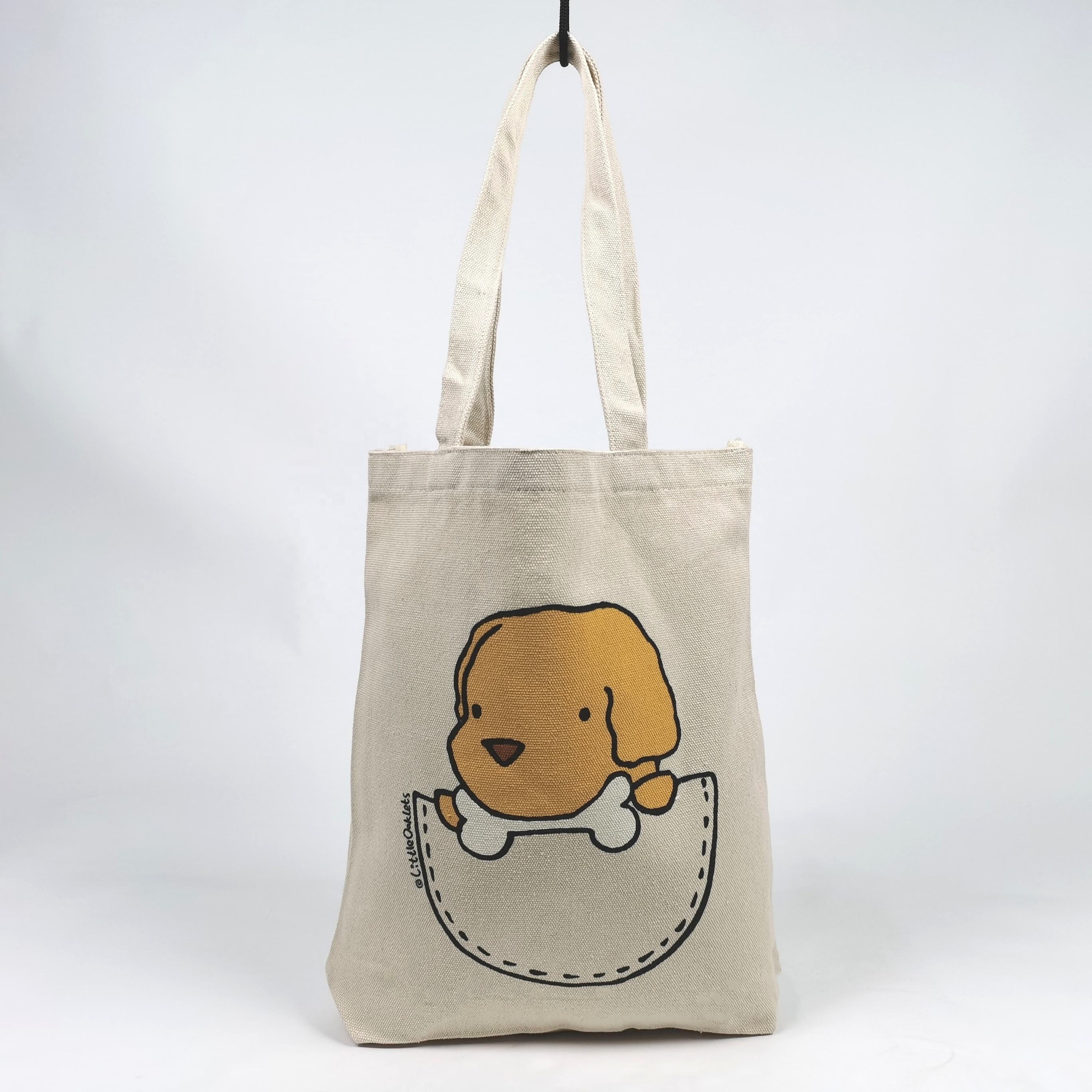 Logo Cetak Kustom 100% Tote Canvas Tote Bag