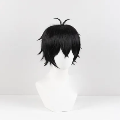 40cm Black Togame Jo Cosplay Wigs for Men - Wind Breaker