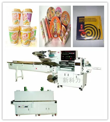 Automatic horizontal shrink wrapping machine