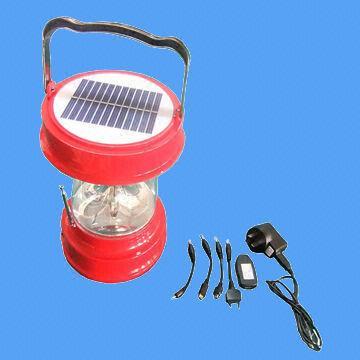 Rechargeable Solar LED Camping Light with FM Radio, USB Charger for Mobile Phones