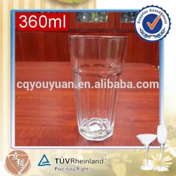special design 360ml embossed cheap glass cup water drinking glasses wholesale