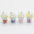 Kawaii Sweet Popcorn Charms Miniature Dollhouse Food Popcorn Pendants For Earring Necklace Jewelry making