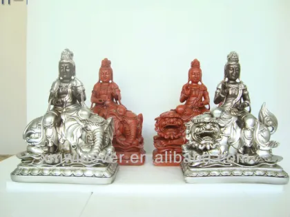 Wenshu & Puxian Budda Statue Deco