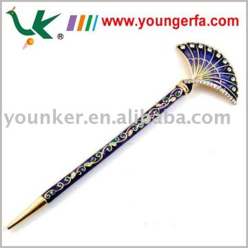 China Retro Style Dark Purple Fan Rhinestone Hair Pins,For Retail (448401)
