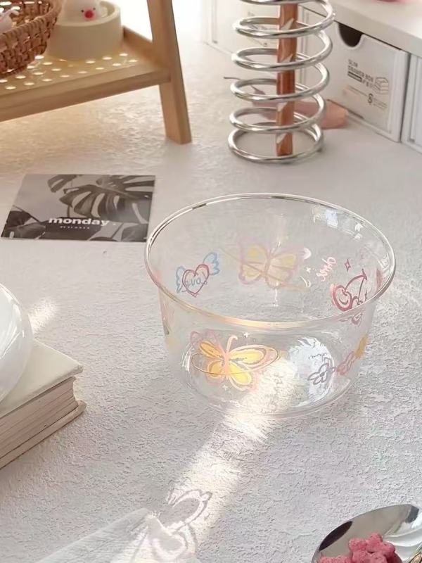 Butterfly and Flower Glass Dinnerware Collection