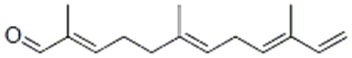 Name: 2,6,9,11-Dodecatetraenal,2,6,10-trimethyl-,( 57271493,2E,6E,9E)- CAS 17909-77-2