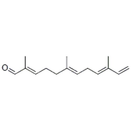 Namn: 2,6,9,11-Dodekatetraenal, 2,6,10-trimetyl-, (57271493,2E, 6E, 9E) - CAS 17909-77-2