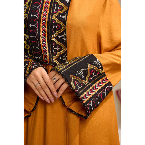 پانل عبای دوزی هندسی نارنجی