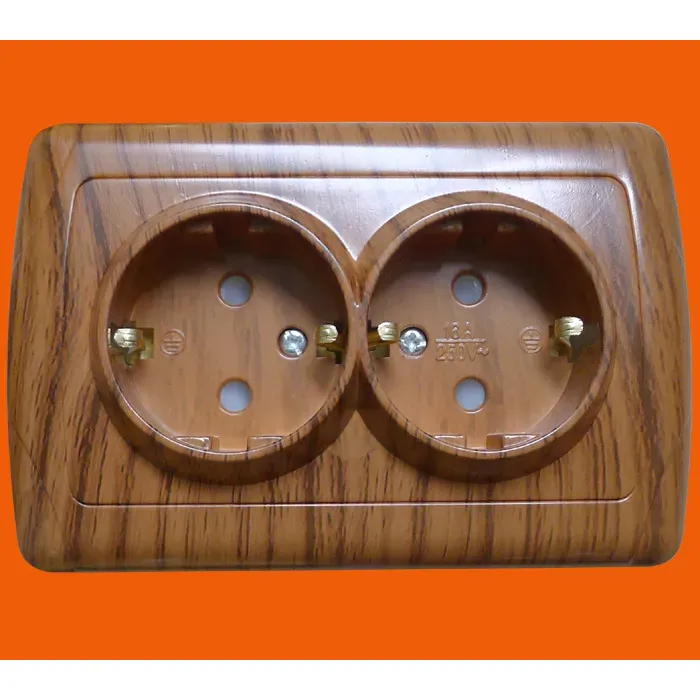 Soket Dinding Ganda Flush Mount Gaya Eropa F3210