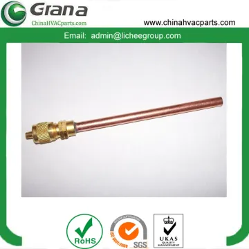 Copper fitting access valve for air conditioning