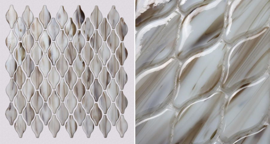 Lantern shape irregular pattern glass mosaic