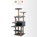 Indoor Outdoor Luxury Cat Climbing Tree Wooden Scratcher Tower Multi Tier Condo Weatherproof Activity Center Christmas