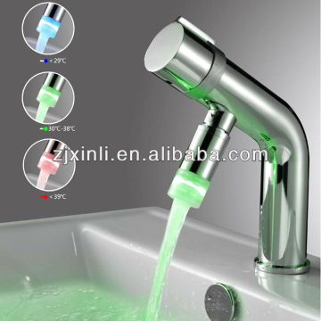 Brass Basin Led Basin Tap, Polish and Chrome Finish, Color Changed by Water Temperature, No Need Batteries