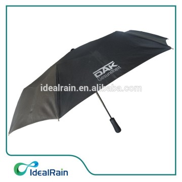 3 fold black automatic promotional umbrella with reflective effect logo