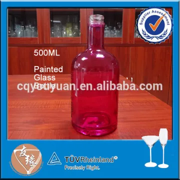 Gorgeous rose-red painted 16 oz glass bottle for liquid soap