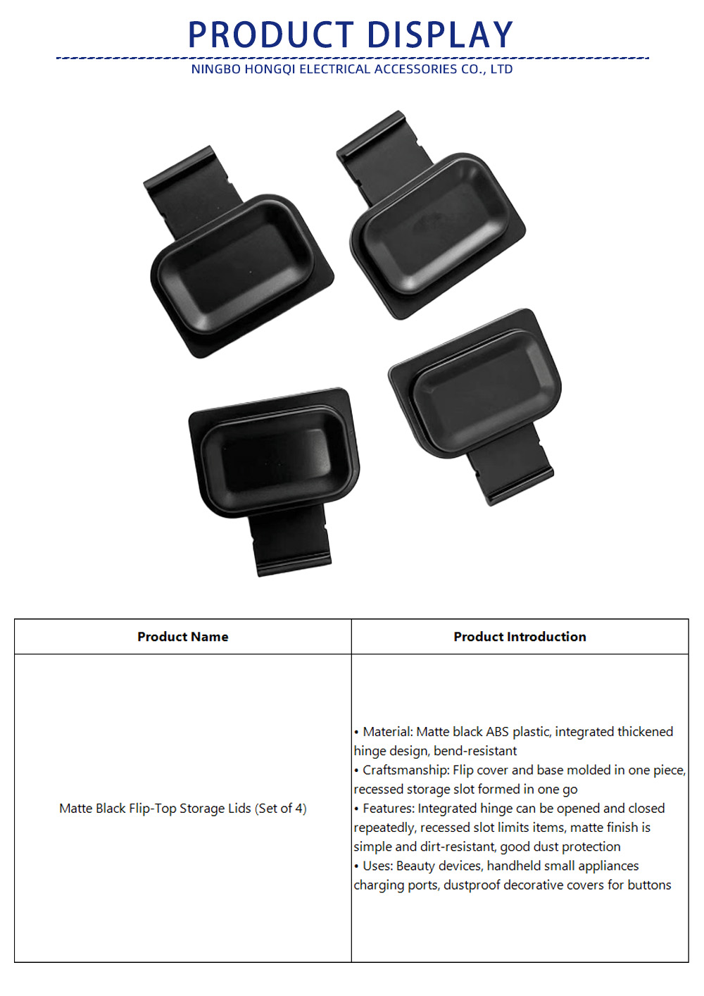 74-Matte Black Flip-Top Storage Lids (Set of 4)-x