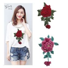 Custom 3d rose embroidery cartoon Iron on Patch