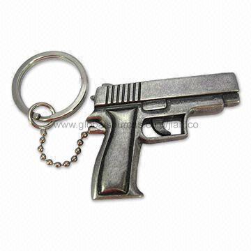 Semi 3D Gun Shaped Key Ring, Customized Designs Accepted