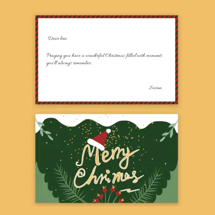 Custom Hand-Written Christmas Cards - Double Sided Printable Greeting Cards