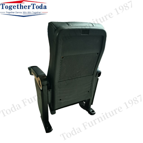 Foldable theater chairs with cup holders for theaters