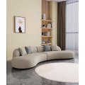 Cama de terciopelo moderno curvado escandinavo