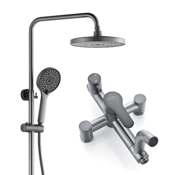 304 Stainless Steel Gun Gray Shower Head Set for Bathroom