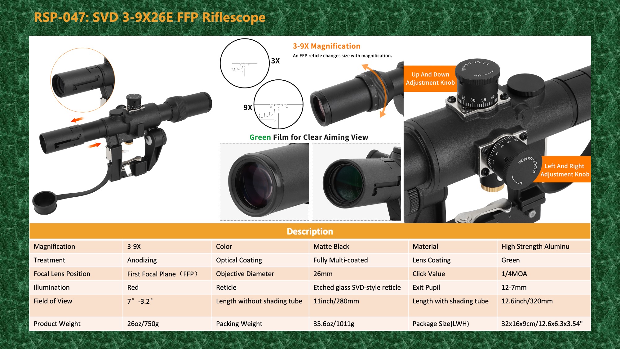 3-9X26 SVD Scope 3-9X26 SVD Scope