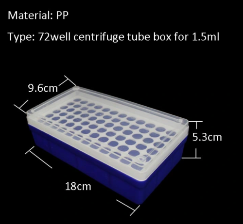 72 Well 1,5 ml di portapacchi per microcentrifuga in plastica da 1,5 ml