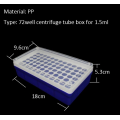 72 pozo 1.5 ml de almacenamiento de plástico Rack de tubo de microcentrífuga