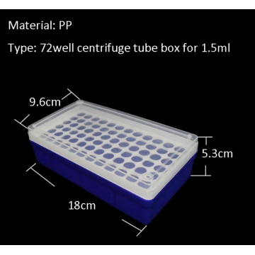 72 puits 1,5 ml Rack de tube de microcentrifugeuse de stockage en plastique